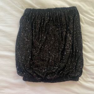 Sofia Black Sequin Tube Top